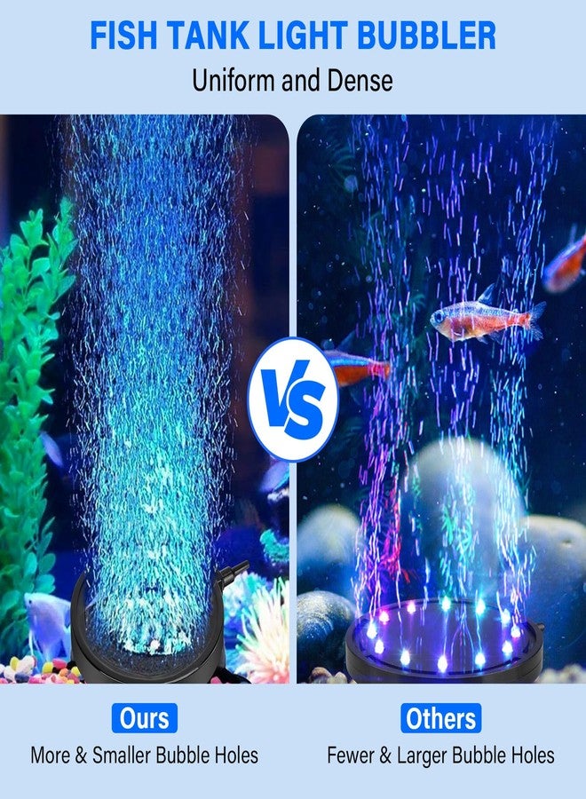 fishkeeper Aquarium Air Bubble Light, LED Fish Tank Bubbler Stone Disk with 11 Super Bright Lamp Beads, 16 Colors and 4 Modes Adjustable for Fish Tank Decoration Oxygenation - Image 5